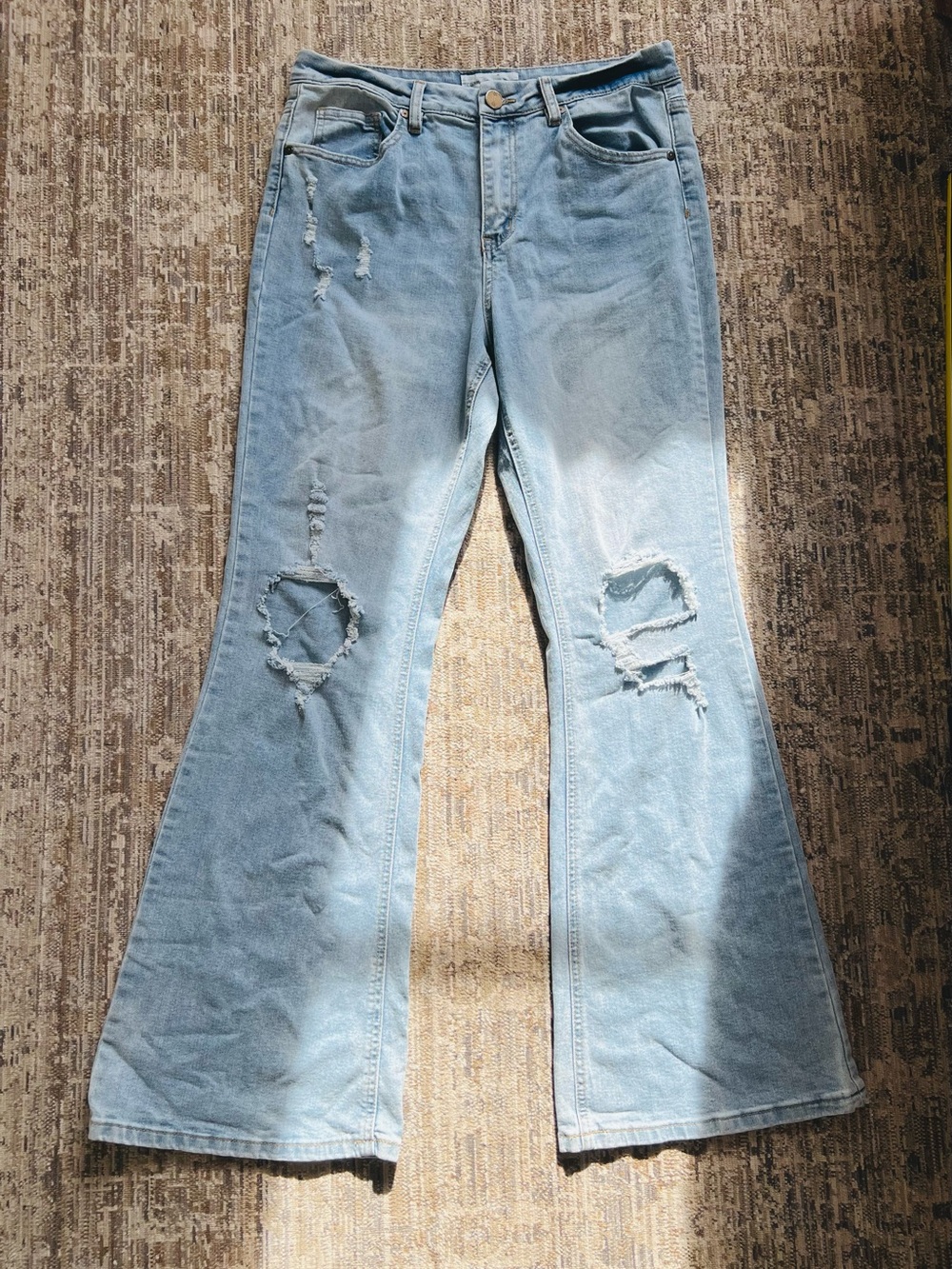 Banjara Light Blue Distressed Flare Jeans - Women's
